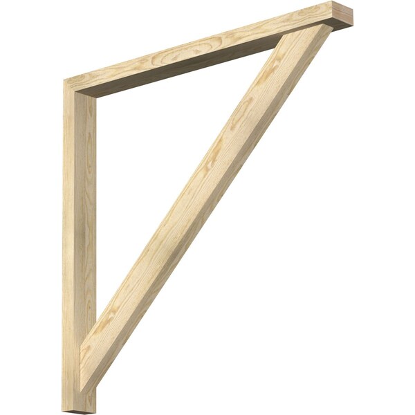 Ekena Millwork Traditional Block Rough Sawn Bracket w/ Offset Brace, Douglas Fir, 4"W x 42"D x 42"H BKT0402X42X42TRA05RDF - main